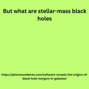 But what are stellar-mass black holes